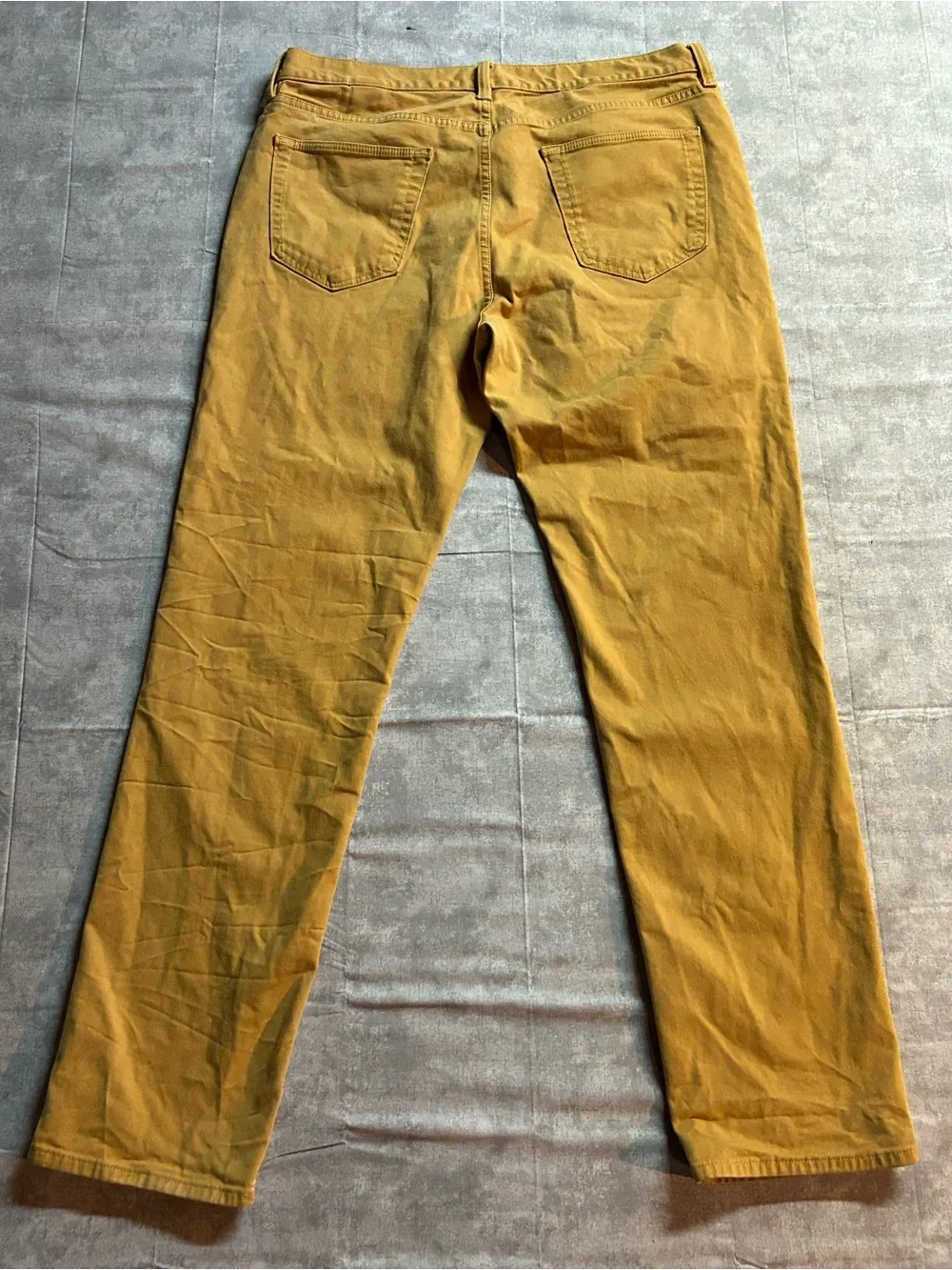 Banana Republic Men’s Travelers Pants Mustard Yellow Travel Business  35x32